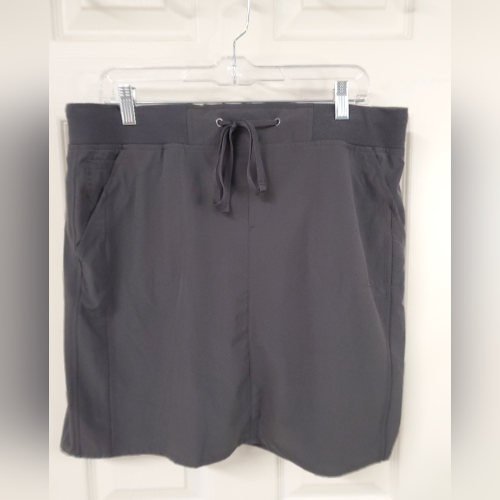 Gray Skorts with Elastic Waistband